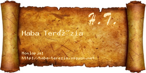 Haba Terézia névjegykártya